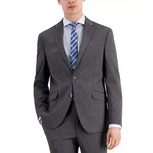 NEW Kenneth Cole Reaction Men's 38S Gray Flex Blazer Modern Fit Techni-Cole